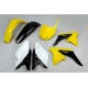 Kit plastique UFO couleur origine jaune/noir/blanc Suzuki 250 RMZ