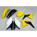 Kit plastique UFO couleur origine jaune/noir/blanc Suzuki 250 RMZ
