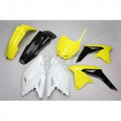 Kit plastique UFO couleur origine jaune/noir/blanc Suzuki 450 RMZ