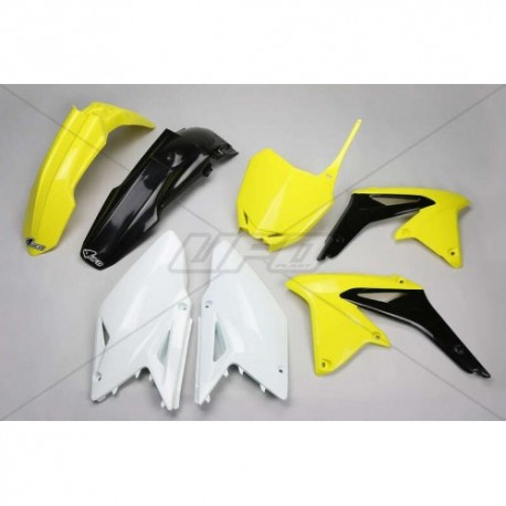Kit plastique UFO couleur origine jaune/noir/blanc Suzuki 450 RMZ
