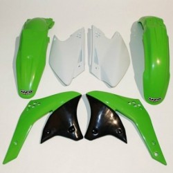 Kit plastique UFO couleur origine vert/blanc Kawasaki 250 KXF
