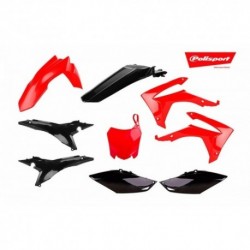 Kit plastiques Polisport 250 CRF 2014 à 2017 / 450 CRF 2013 à 2016 couleur rouge / noir
