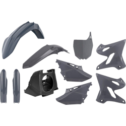 Kit plastiques Polisport 125 YZ / 250 YZ 2002 à 2021 Restyle avec boite à air couleur gris