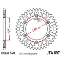 Couronne JT SPROCKETS aluminium ultra-light anti-boue SX SXF EXC EXCF / TC TE FC FE / MC MCF EC ECF 38 dents Noir