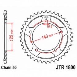 Couronne JT SPROCKETS JTR1800 40 dents - pas de 50