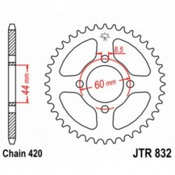 Couronne JT SPROCKETS JTR832 52 dents - pas de 420