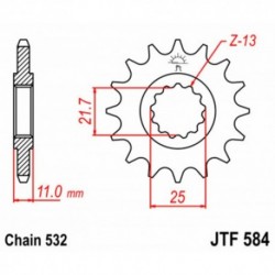 Pignon de transmission JT SPROCKETS JTF584 17 dents - pas de 532