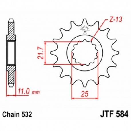 Pignon de transmission JT SPROCKETS JTF584 17 dents - pas de 532