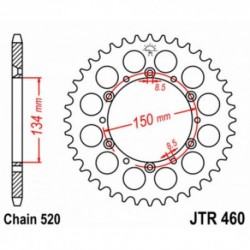 Couronne JT SPROCKETS KAWASAKI KX KXF 42 dents - pas de 520 acier carbone C49