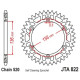 Couronne JT SPROCKETS aluminium ultra-light anti-boue SHERCO / BETA / GAS GAS - 2019 / HVA - 2014 45 dents Noir