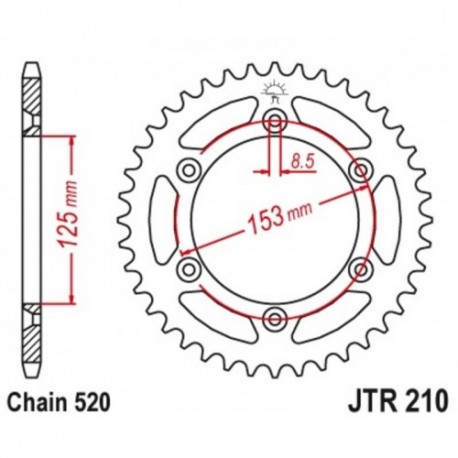 Couronne JT SPROCKETS HONDA CR CRF acier 45 dents