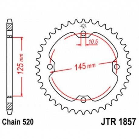 Couronne JT SPROCKETS JTR1857 45 dents - pas de 520