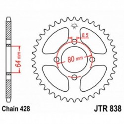 Couronne JT SPROCKETS JTR838 45 dents - pas de 428