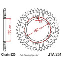 Couronne JT SPROCKETS aluminium ultra-light anti-boue YAMAHA YZ YZF WRF 49 dents Noir