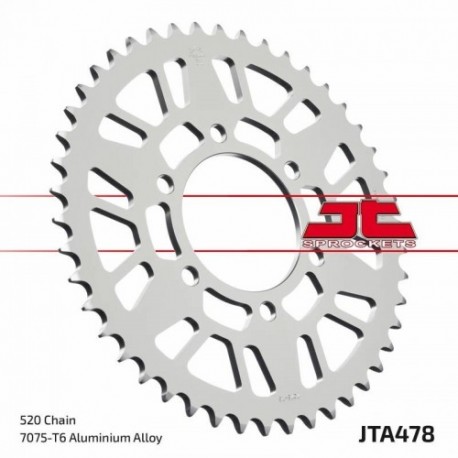 Couronne JT SPROCKETS aluminium ultra-light anti-boue 47 dents KAWASAKI Noir