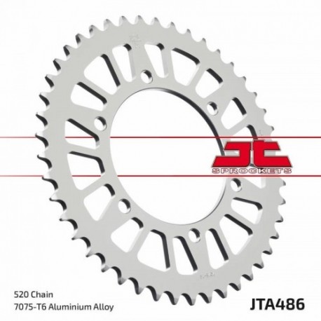 Couronne JT SPROCKETS aluminium ultra-light anti-boue 43 dents KAWASAKI / YAMAHA Noir