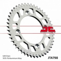 Couronne JT SPROCKETS aluminium ultra-light anti-boue YAMAHA 85 YZ / SUZUKI 85 RM 52 dents Noir