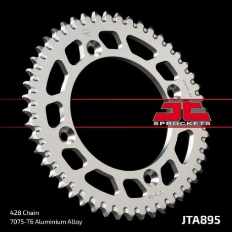 Couronne JT SPROCKETS aluminium ultra-light anti-boue KTM 85 SX / HVA 85 TC / GAS GAS 85 MC 47 dents Noir