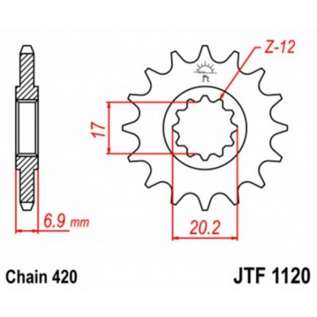 Pignon de transmission JT SPROCKETS MINARELLI AM6 10 dents - pas de 420