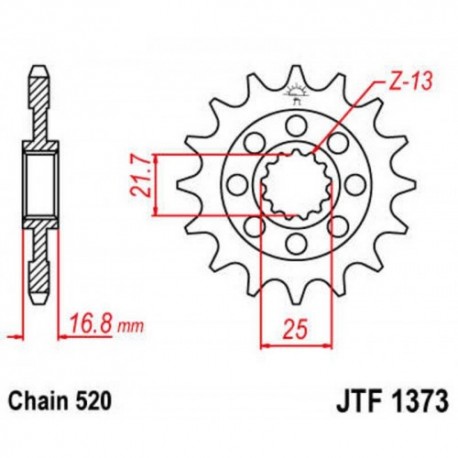 Pignon de transmission JT SPROCKETS JTF1373 17 dents - pas de 520 Type SCM420