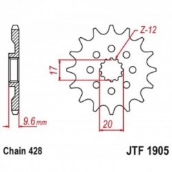 Pignon de transmission JT SPROCKETS JTF1905 13 dents - pas de 428