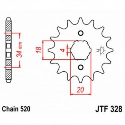 Pignon de transmission JT SPROCKETS JTF328 13 dents - pas de 520