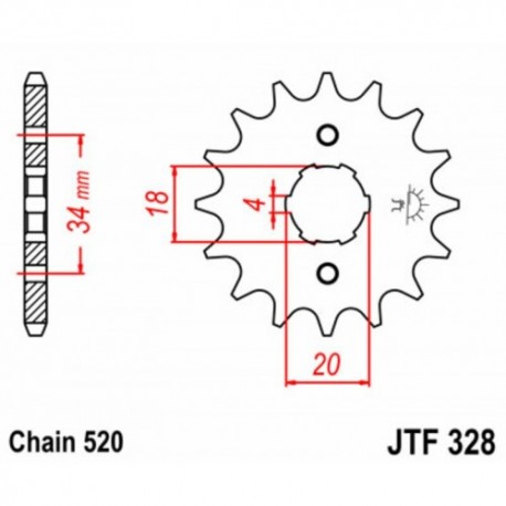 Pignon de transmission JT SPROCKETS JTF328 13 dents - pas de 520