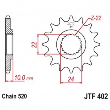 Pignon de transmission JT SPROCKETS JTF402 16 dents - pas de 520 RU