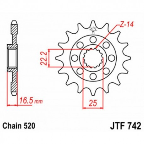 Pignon de transmission JT SPROCKETS JTF742 15 dents - pas de 520