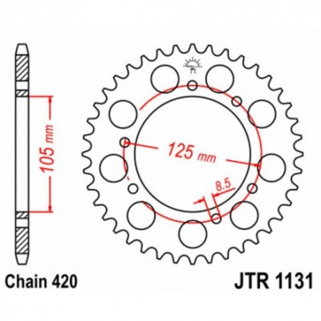 Couronne JT SPROCKETS JTR1131 48 dents - pas de 420