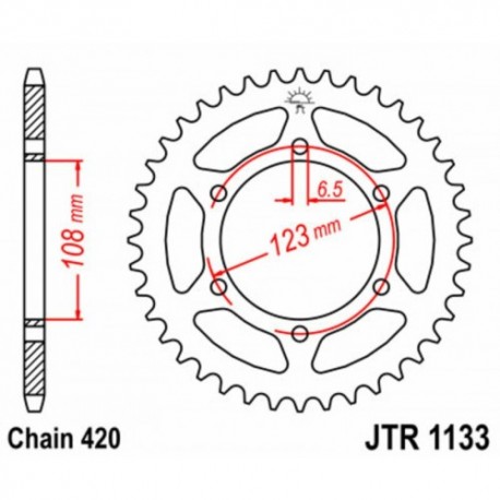 Couronne JT SPROCKETS JTR1133 52 dents - pas de 420