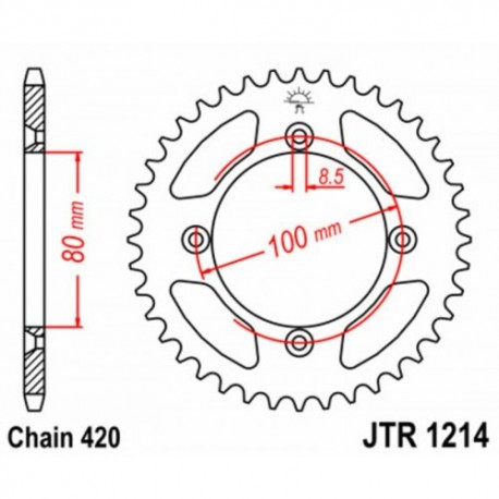 Couronne JT SPROCKETS JTR1214 36 dents - pas de 420 acier carbone C49