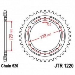 Couronne JT SPROCKETS JTR1220 38 dents - pas de 520