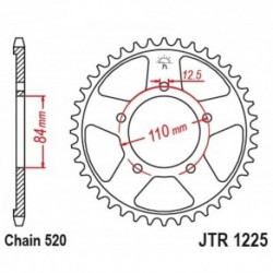 Couronne JT SPROCKETS JTR1225 40 dents - pas de 520