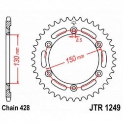 Couronne JT SPROCKETS JTR1249 51 dents - pas de 420