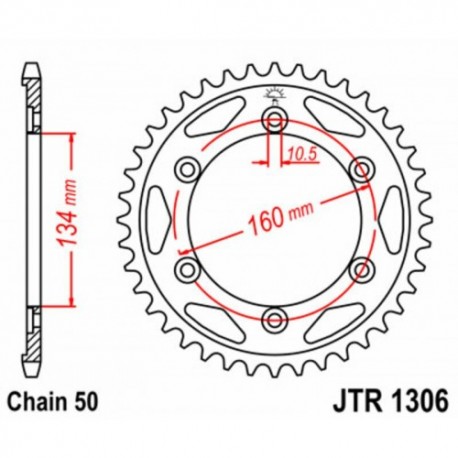 Couronne JT SPROCKETS JTR1306 40 dents - pas de 530