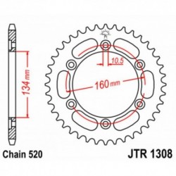 Couronne JT SPROCKETS JTR1308 42 dents - pas de 520