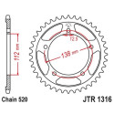 Couronne JT SPROCKETS JTR1316 28 dents - pas de 420 acier carbone C49