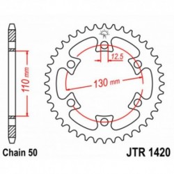 Couronne JT SPROCKETS JTR1420 40 dents - pas de 530 acier carbone C49