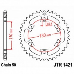 Couronne JT SPROCKETS JTR1421 40 dents - pas de 530 acier carbone C49