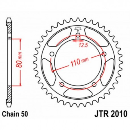 Couronne JT SPROCKETS JTR2010 43 dents - pas de 530