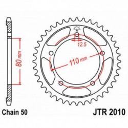 Couronne JT SPROCKETS JTR2010 48 dents - pas de 50