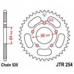 Couronne JT SPROCKETS JTR254 37 dents - pas de 520