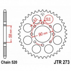 Couronne JT SPROCKETS JTR273 39 dents - pas de 520