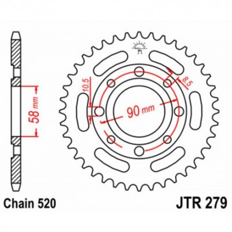 Couronne JT SPROCKETS JTR279 31 dents - pas de 520