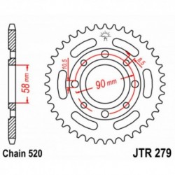 Couronne JT SPROCKETS JTR279 39 dents - pas de 520