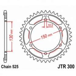 Couronne JT SPROCKETS JTR300 47 dents - pas de 525