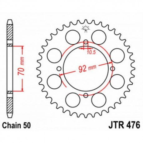 Couronne JT SPROCKETS JTR476 45 dents - pas de 530