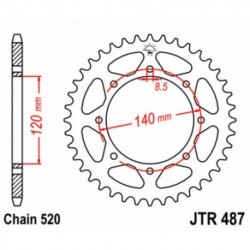 Couronne JT SPROCKETS JTR487 42 dents - pas de 520