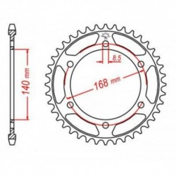 Couronne JT SPROCKETS JTR6 47 dents - pas de 525 acier carbone C49